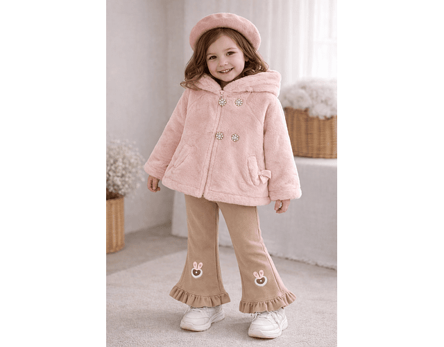 Abrigo térmico de piel osito 