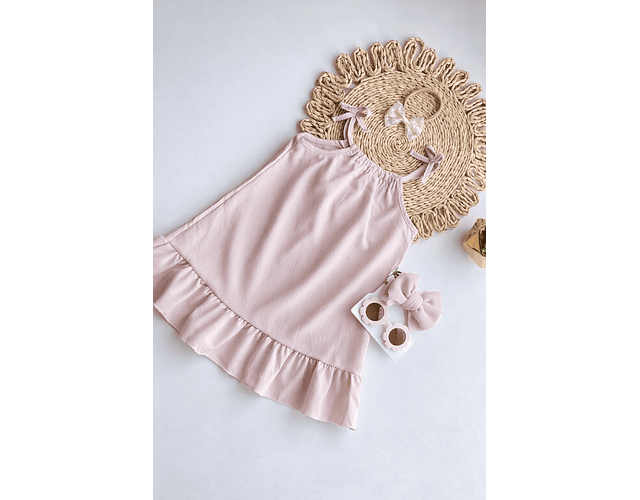 Vestidos lino Cammel y nude 