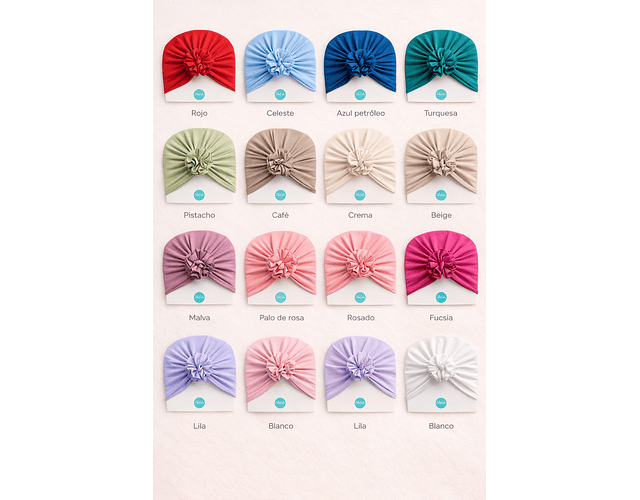 Box mix turbantes  6 unidades (sienna y algodón)