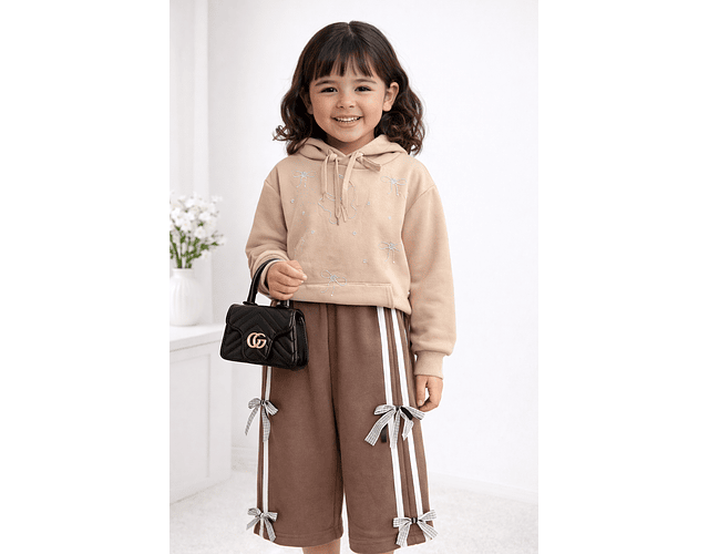 Poleron gorro térmico brillos 