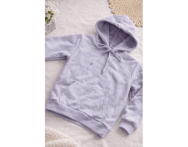 Poleron gorro térmico brillos 