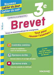 Cahier du jour Cahier du soir - Brevet 3e : Tout pour réussir l'examen