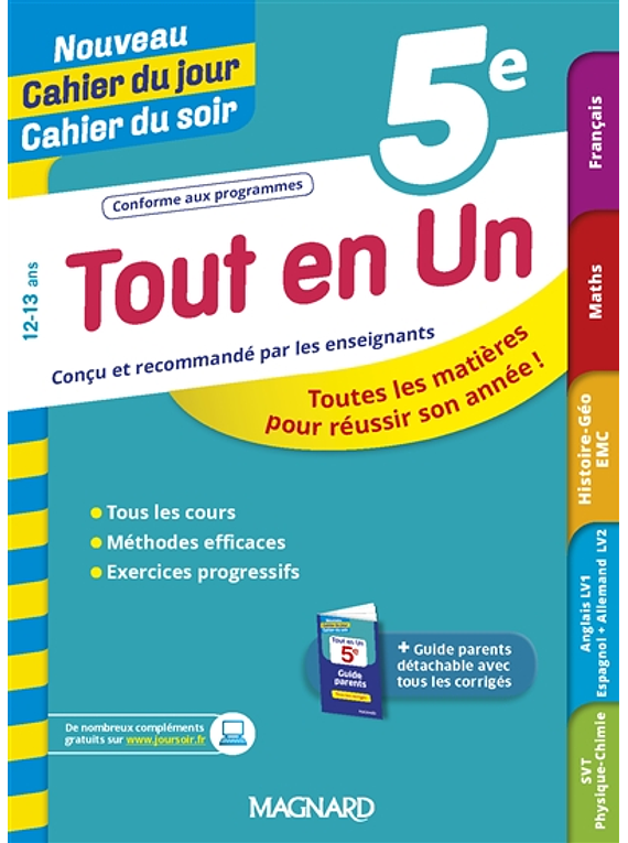 Tout en un - 5e - 12/13 ans : Toutes les matières