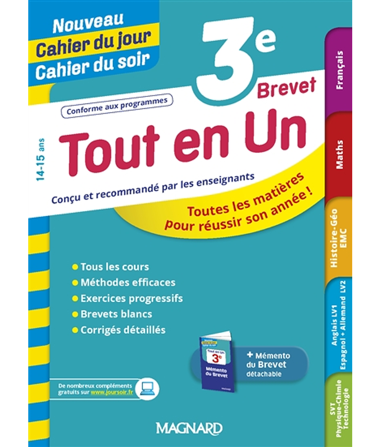 Tout en un - Brevet 3e - 14/15 ans : Toutes les matières