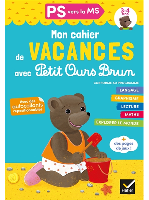 Mon cahier de vacances avec Petit Ours Brun - PS vers la MS - 3/4 ans