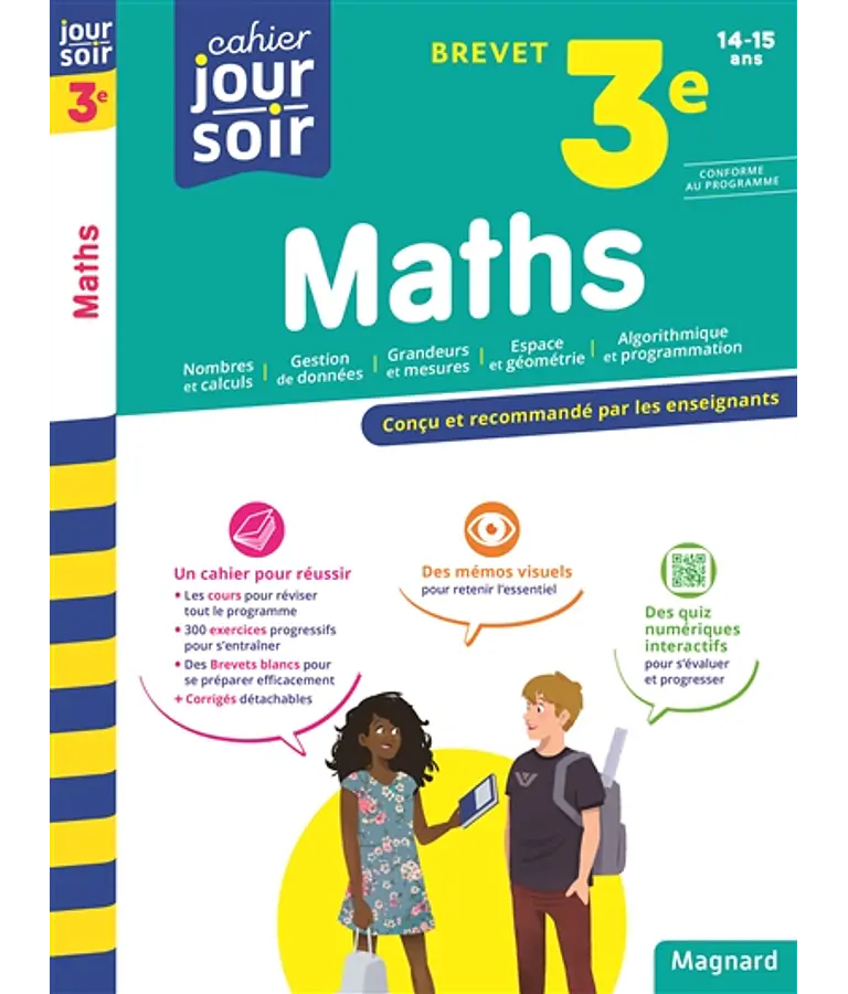 Cahier du jour Cahier du soir - Brevet 3e - 14/15 ans - Maths