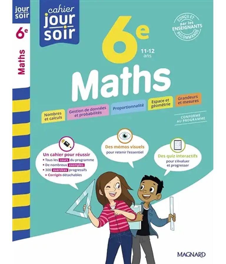 Cahier du jour Cahier du soir - 6e - 11/12 ans - Maths