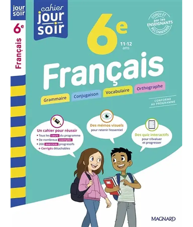 Cahier du jour cahier du soir - 6e - 11/12 ans - Français 