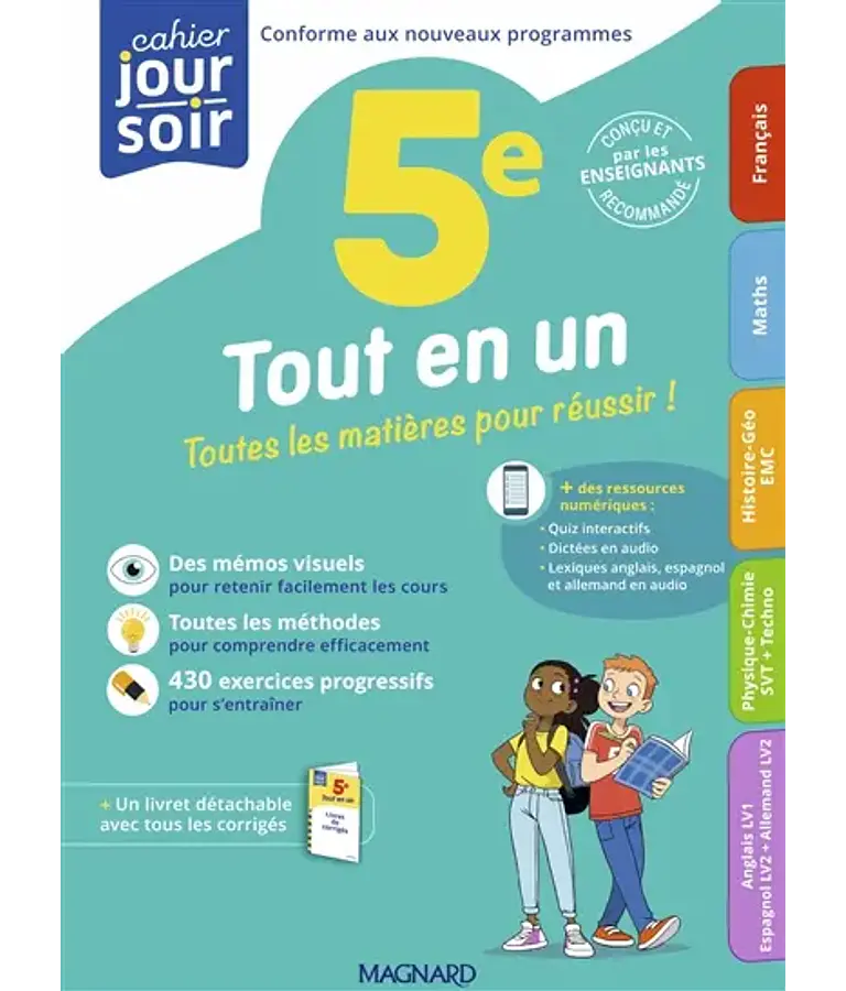 Tout en un - 5e - 12/13 ans - Toutes les matières 