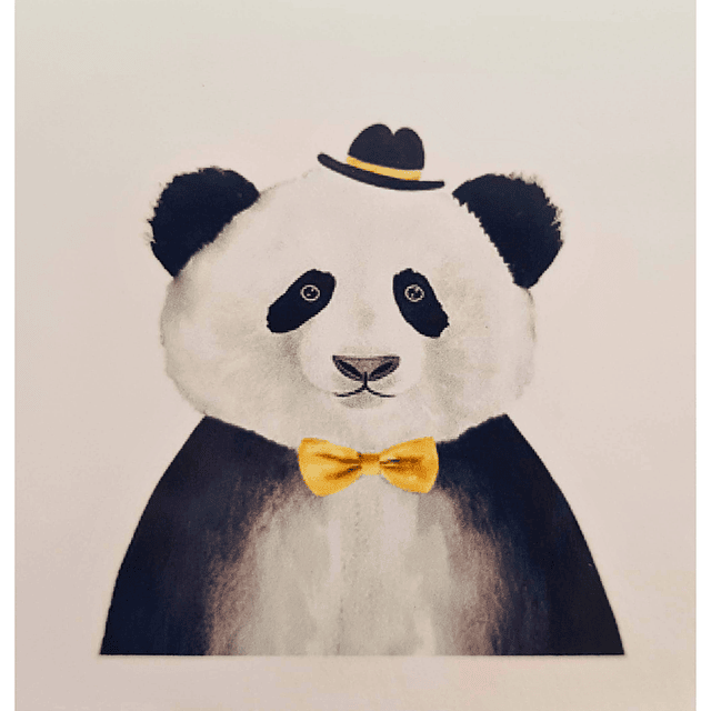 Pintura Diamante 5D (20x20 cms) - Oso Panda Sombrero