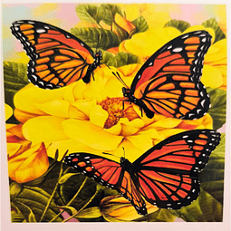 Juego de Pintura Diamante 5D DIY de Mariposas Flor Amarilla 30X30cms
