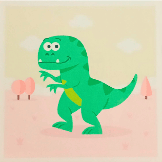 Juego de Pintura de Diamantes 5D DIY - Dinosaurio Verde 20x20 cms