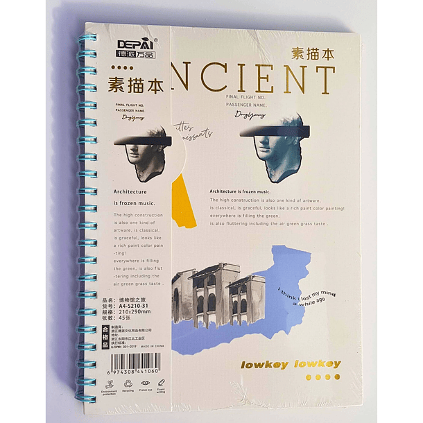 Cuaderno Croquera A4 Portada Diseño Arquitectura 45 Hojas 21 x 29 cms. 1