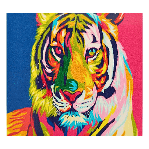 Pintura Diamante 5D (15x20 cms) - Tigre Colores 1