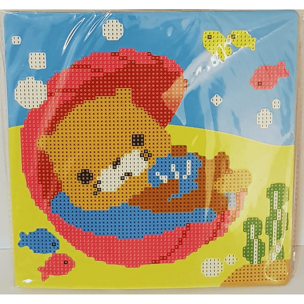 Juego de Pintura de Diamantes 5D DIY Con Atril - Nutria 20x20 cms 1