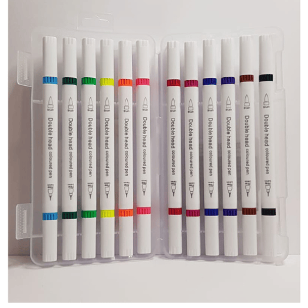 Set 12 Marcadores de colores doble punta, Art Outliners Markers