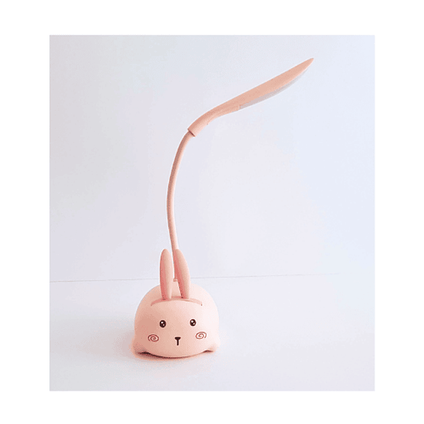 Mini lámpara de escritorio portátil Led con USB conejito rosa