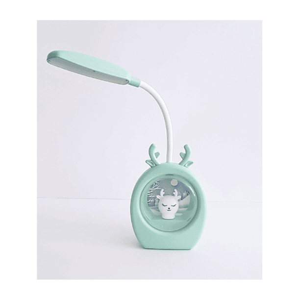 Mini lámpara de escritorio portátil Led con USB reno celeste