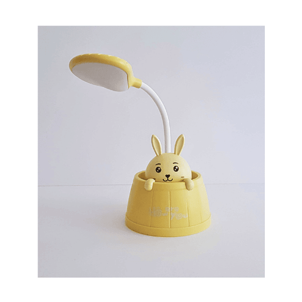 Mini lámpara de escritorio portátil Led con USB conejito amarillo