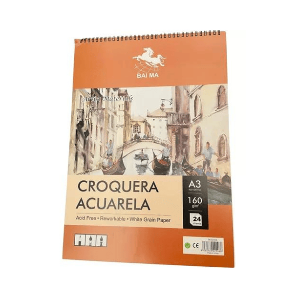 Croquera Acuarela Baima A3 24 Hojas 160grs 1