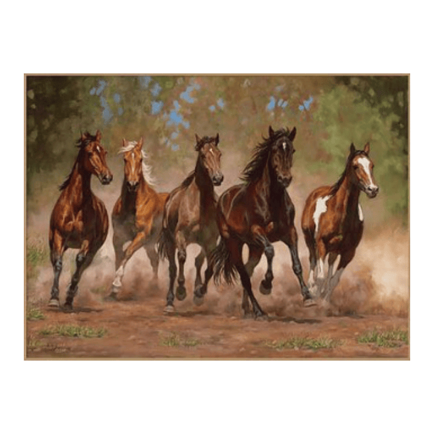 Juego Pintura de Diamantes 5D DIY - Caballos Galopando 40x50 cm