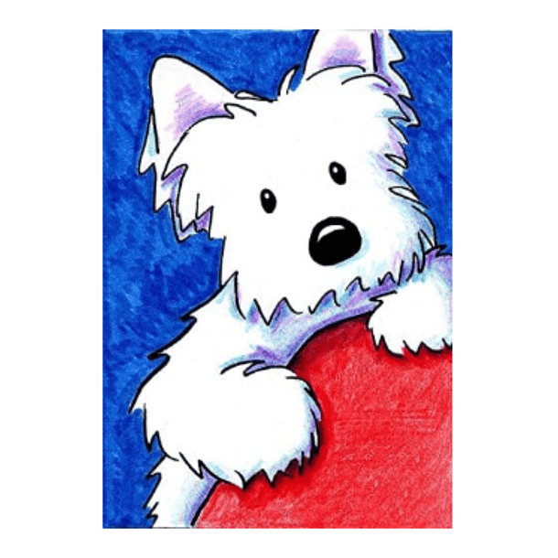 Juego Pintura de Diamantes 5D DIY - Perrito Schnauzer Blanco 30x40 cm