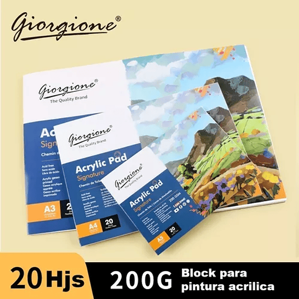 Croquera Block Acrilica Giorgione 200g 20hjs A5 148x210mm 10
