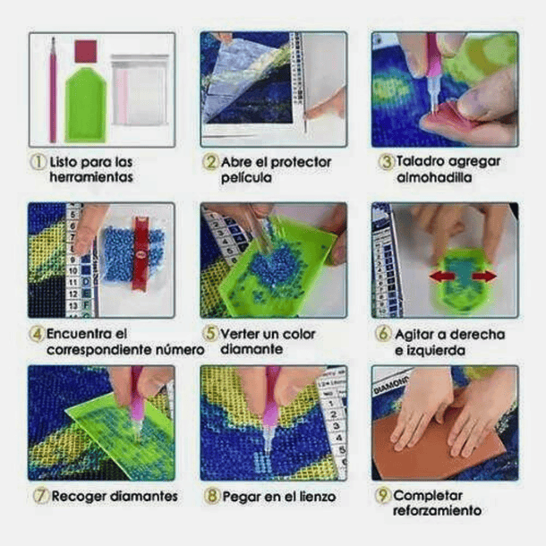 Kit Pintura De Diamantes - Caballo Colores 15x20 Cms 5