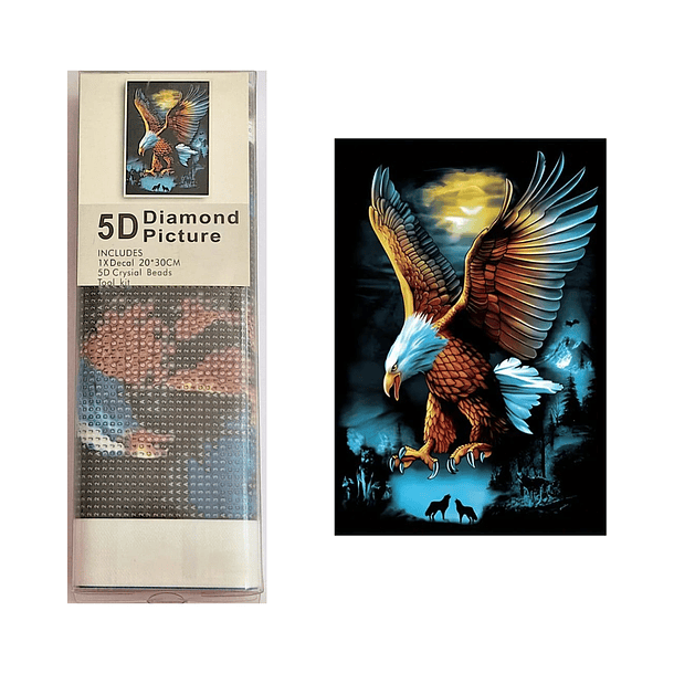 Juego de Pintura de Diamantes 5D DIY - Águila 20x30 cms 2