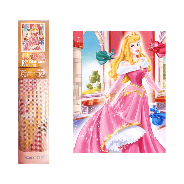 Juego de Pintura de Diamantes 5D DIY - Princesa Aurora de Disney 20x30 Cms