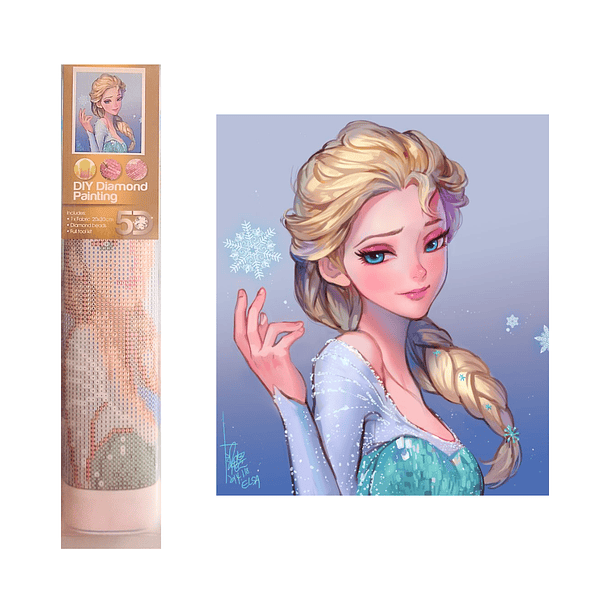 Juego de Pintura de Diamantes 5D DIY - Elsa de Frozen Disney 20x30 Cms