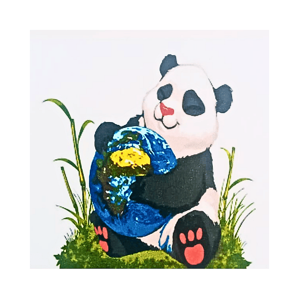 Pintura Por Números Kit Diseño Oso Panda 20x30cms 1