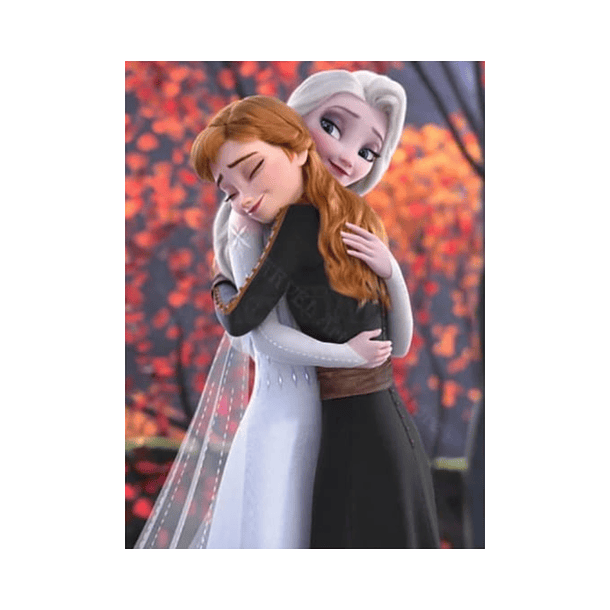 Juego Pintura de Diamantes 5D DIY - Frozen Elsa y Ana 30x40cms 1