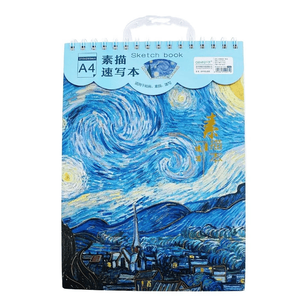 Croquera Sketchbook Dibujo Van Gogh Tamaño A4 50 Hojas 80 Gr