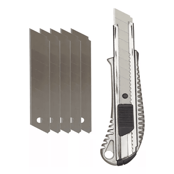 Cuchillo Cartonero Metalico Grande + 5 Repuestos 2