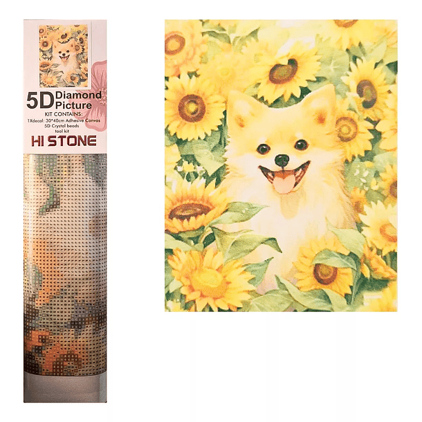 Pintura De Diamantes 5d Diy - Pomerania Sonriendo 30x40cm 2