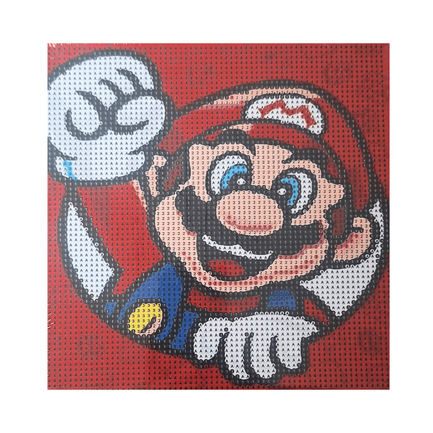 Kit Pintura De Diamantes Con Marco Super Mario Bros. 20x20 Cms