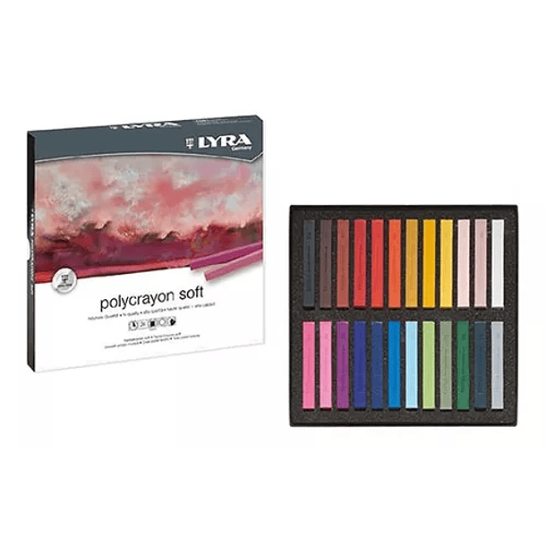 Barras Pastel Blandos 24 Colores Lyra Polycrayon Soft