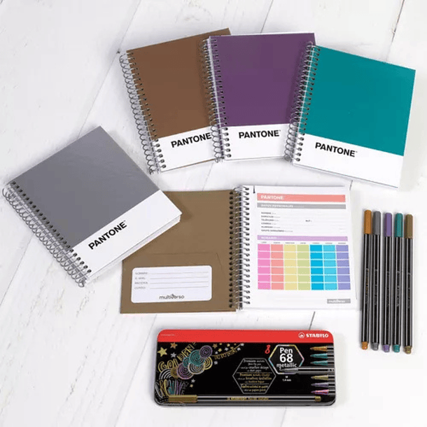 Cuaderno Pocket Pantone Color Metalizados 100 Hojas 5mm 7