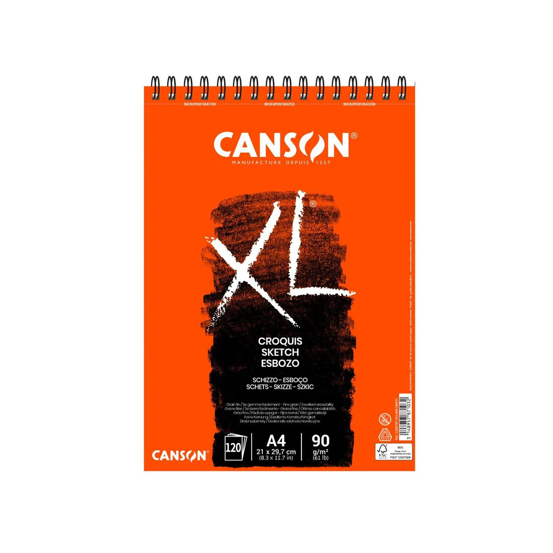 Croquera Canson Croquis XL 90gr A4 21x29,7cm 120 Hojas 1