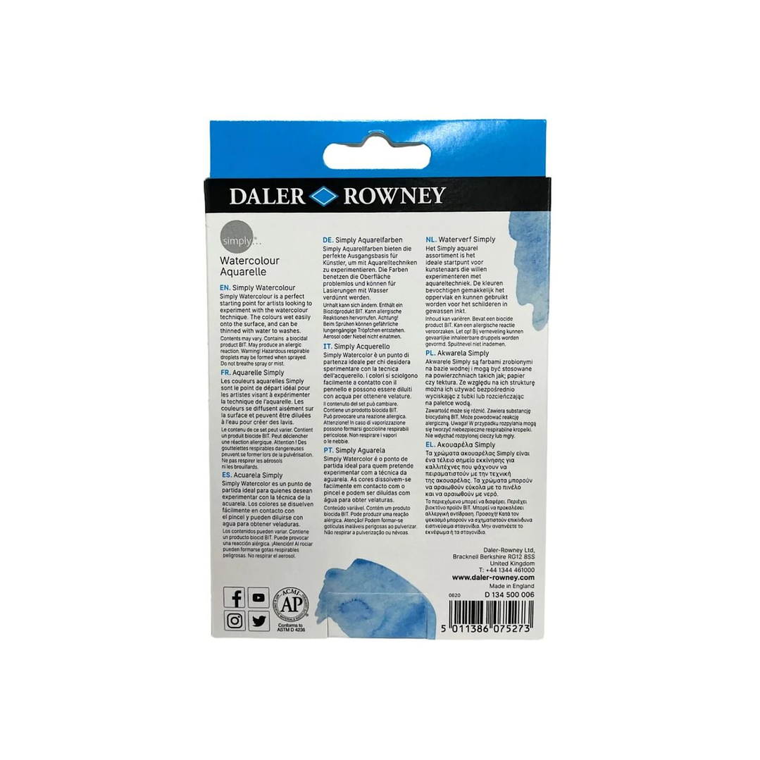 Set Acuarelas Tubos 12 ml Daler Rowney Simply 7