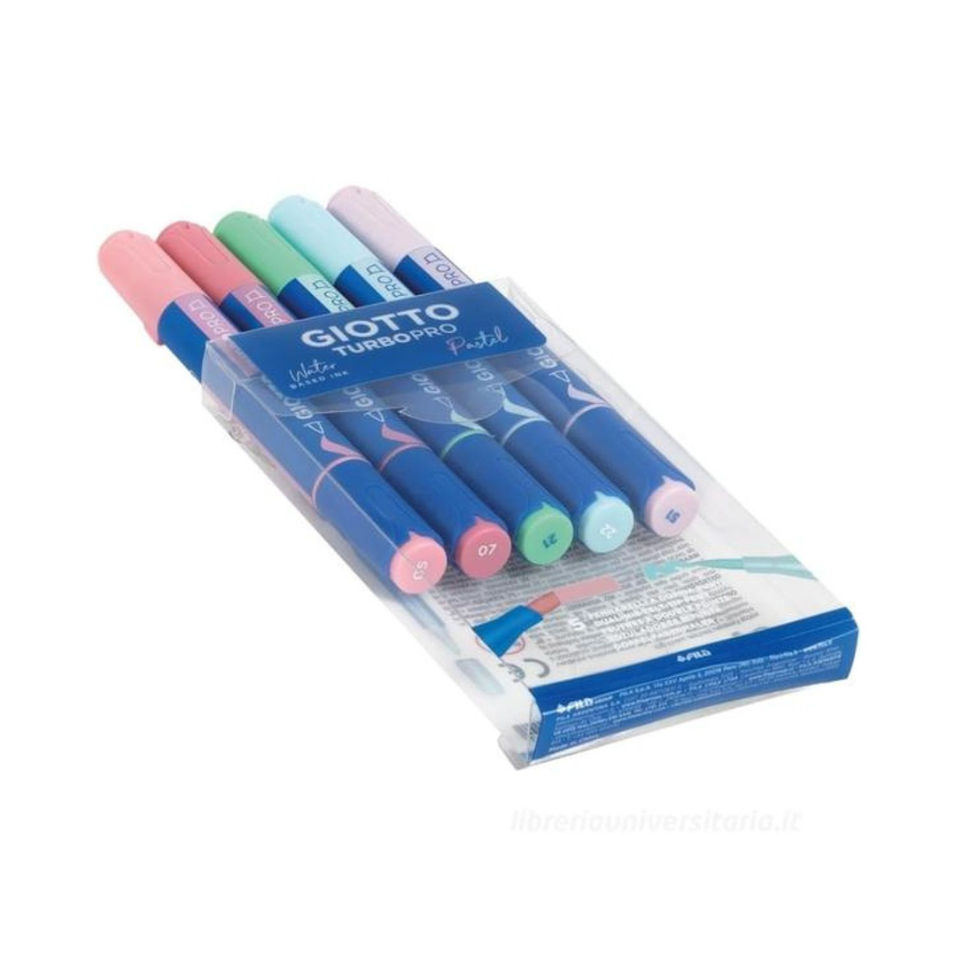 Marcadores Giotto Turbopro Pastel 5 Colores Doble Punta 3