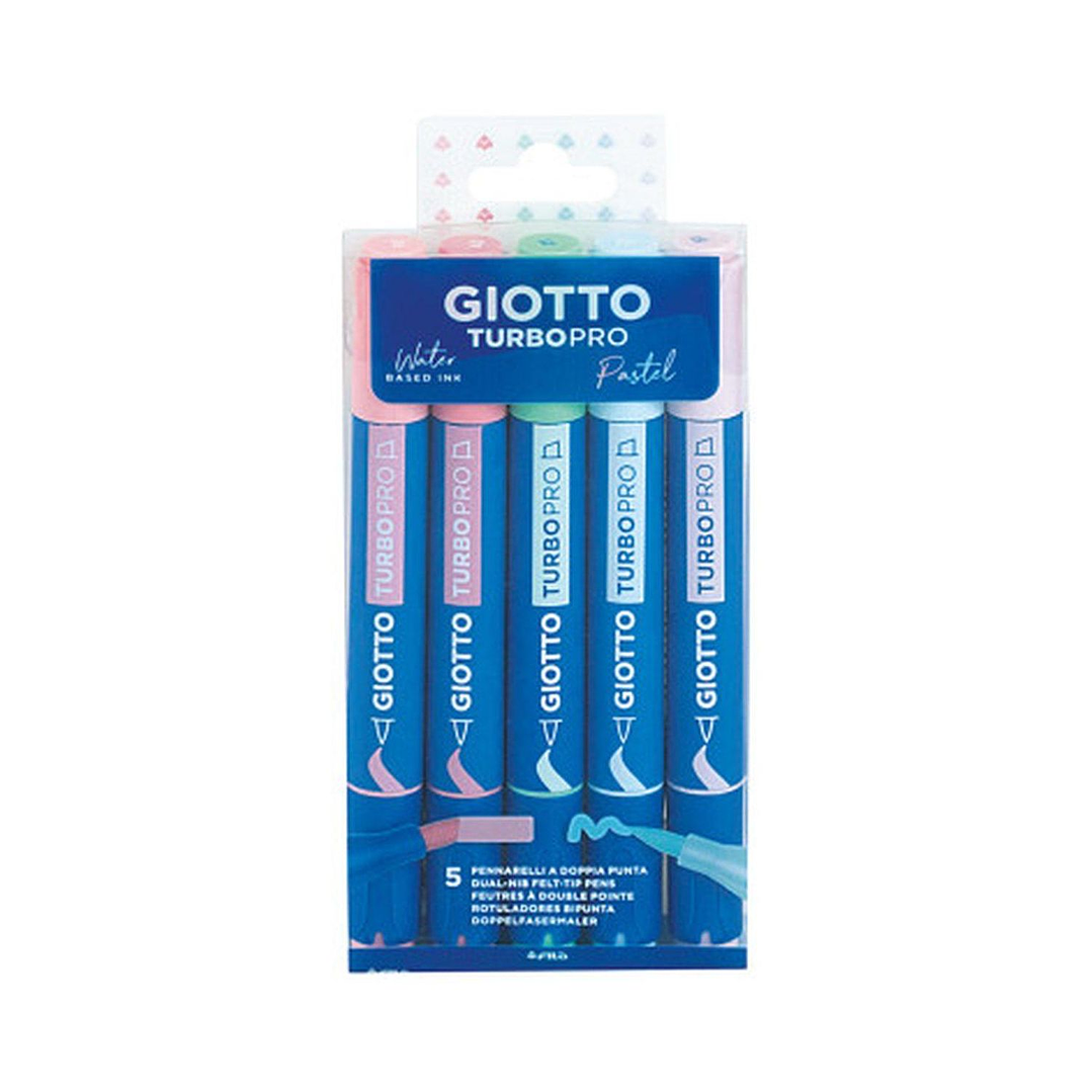 Marcadores Giotto Turbopro Pastel 5 Colores Doble Punta 1