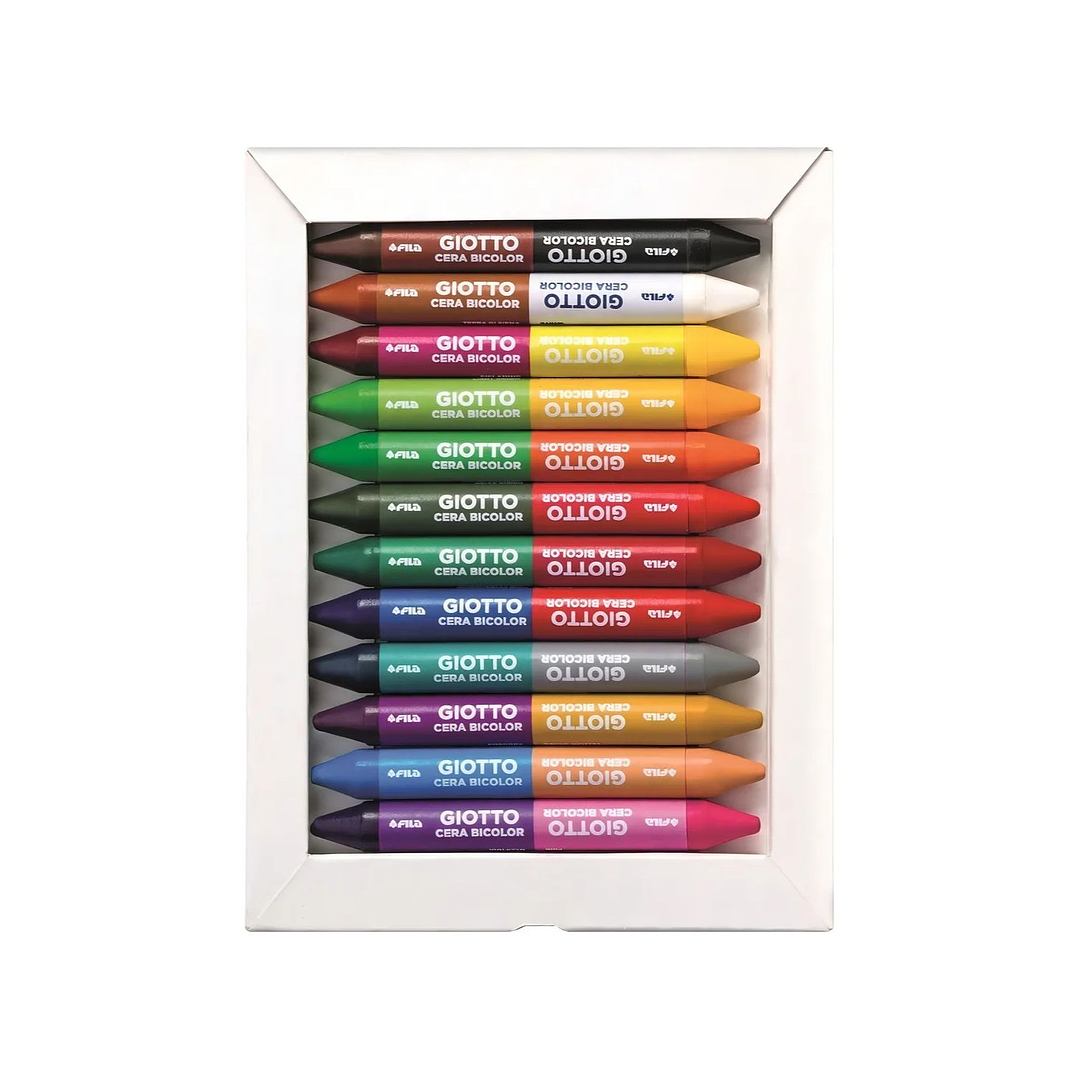 Crayón Giotto Lápiz de Cera Bicolor 12 Lapices / 24 Colores 2