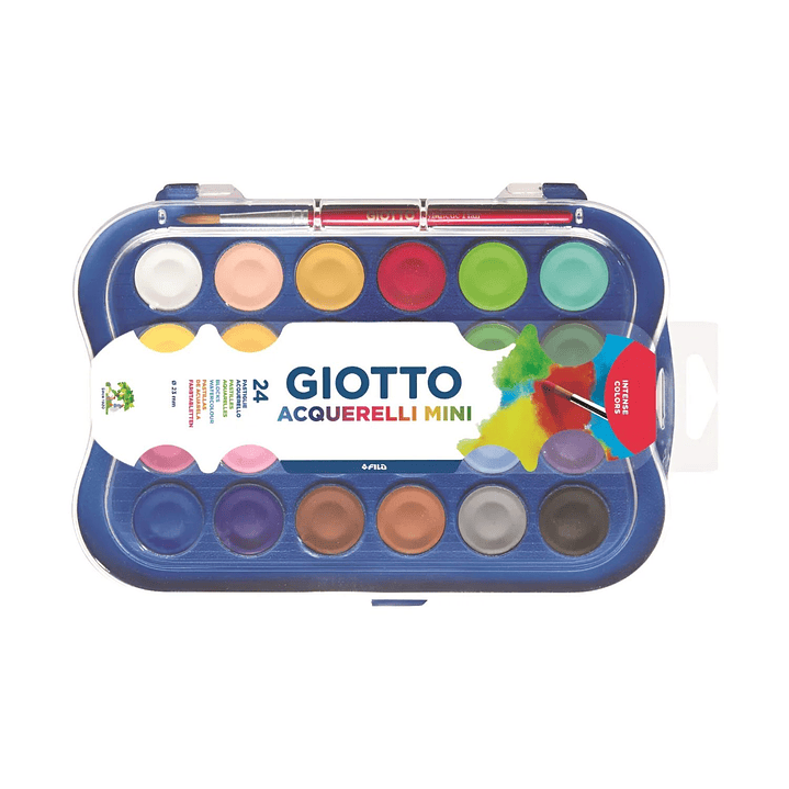 Kit Giotto Acuarela de 24 colores intensos + Pincel 5