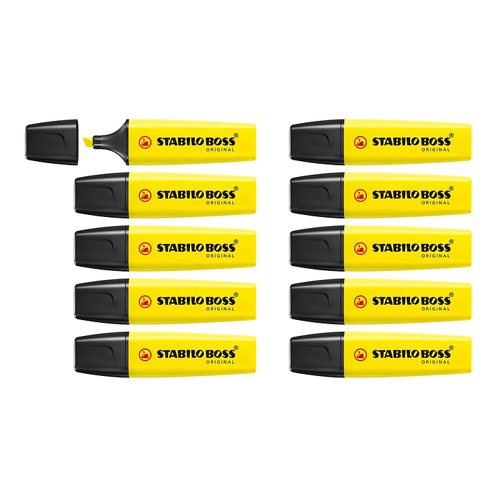 Destacadores Stabilo Boss Original Caja 10u. Color Amarillo 3