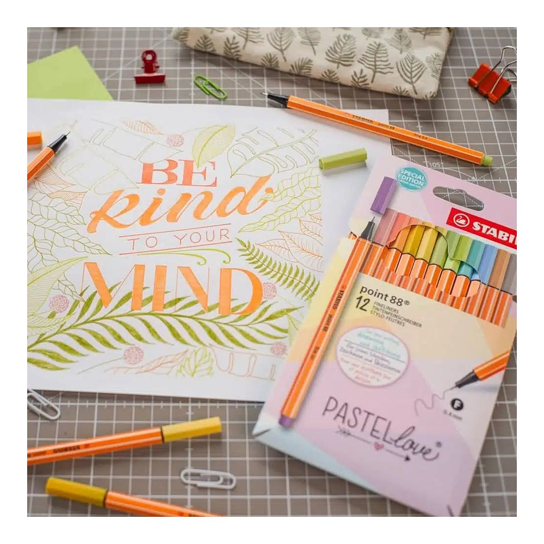 Lápices Stabilo Point 88 Pastel Love Set 12 Unidades 2