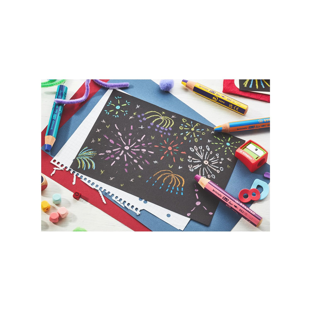 STABILO woody 3 en 1 duo Set 10 Lápices + sacapunta 6