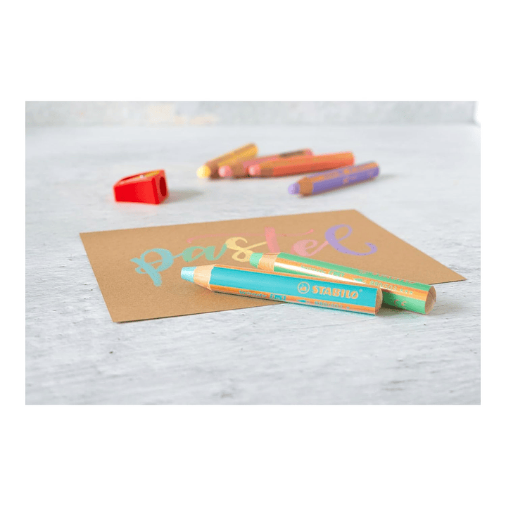 STABILO woody 3 en 1 Set 6 Lápices Color Pastel + sacapunta 5
