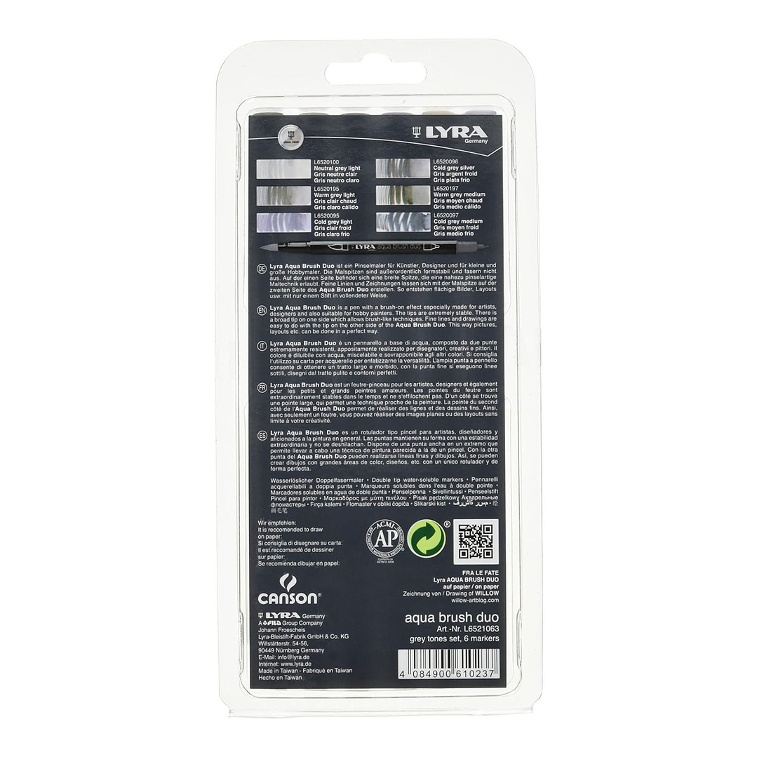 Marcadores Aqua Brush Duo Lyra 6 Colores Primarios 5